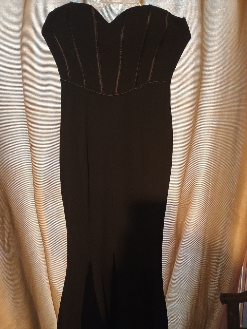 Strapless Sweetheart Black Evening Gown